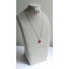 Кулон и серьги клубнички, металлические подвески с эмалью