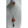 Серьги и подвеска, лэмпворк, чешское стекло, Сваровски