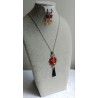 Серьги и подвеска, лэмпворк, чешское стекло, Сваровски