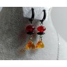 Серьги и подвеска, лэмпворк, чешское стекло, Сваровски