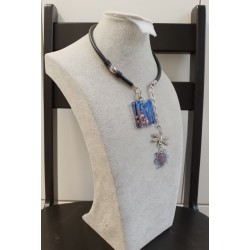 Колье, основа проволока с памятью, японский лэмпворк