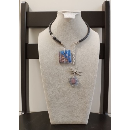 Колье, основа проволока с памятью, японский лэмпворк