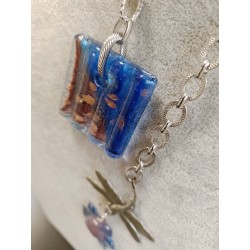 Колье, основа проволока с памятью, японский лэмпворк