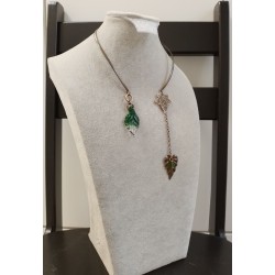 Колье, канадский лэмпворк, кристалл Сваровски