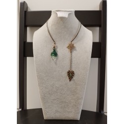 Колье, канадский лэмпворк, кристалл Сваровски