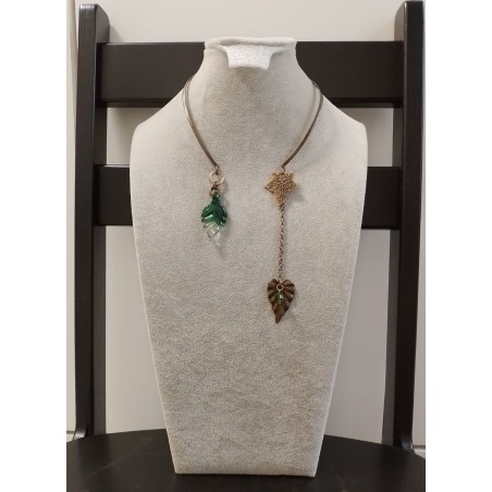 Колье, канадский лэмпворк, кристалл Сваровски