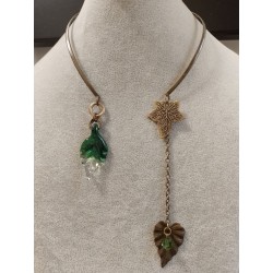 Колье, канадский лэмпворк, кристалл Сваровски