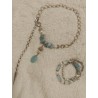 Колье аквамарин, жемчуг майорка