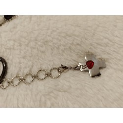 Ассиметричные серьги , магнезит, турмалин в кварце, чёрный агат, чешские стеклянные бусины, кристалл Сваровски