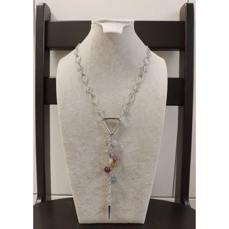 Колье с застёжкой спереди, флюорит