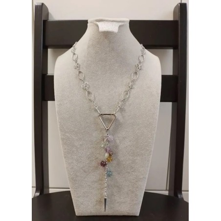 Колье с застёжкой спереди, флюорит