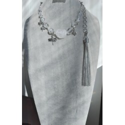 Колье, горный хрусталь, кристаллы Сваровски