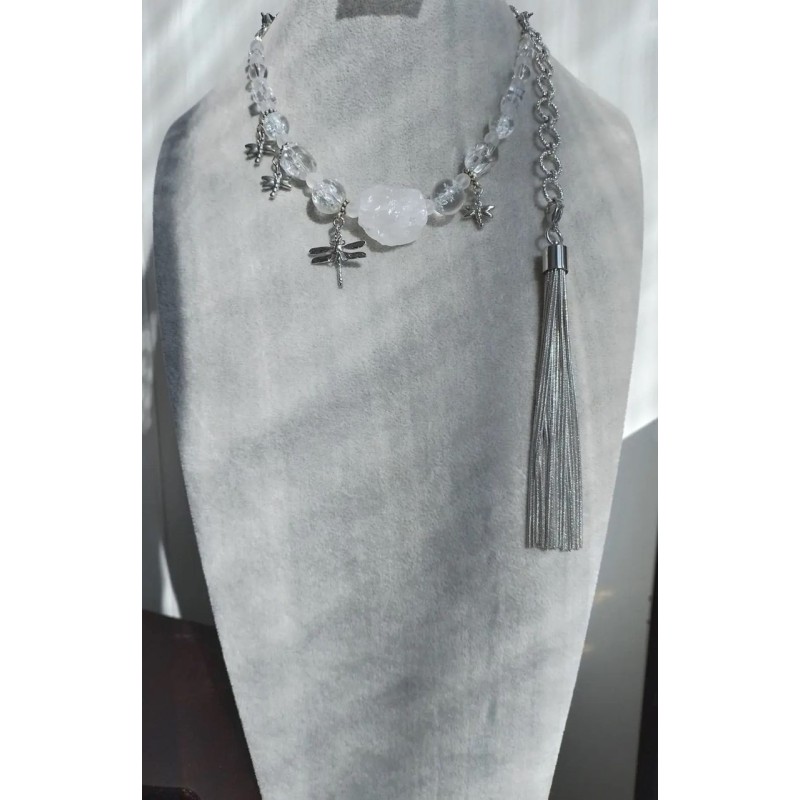 Колье, горный хрусталь, кристаллы Сваровски