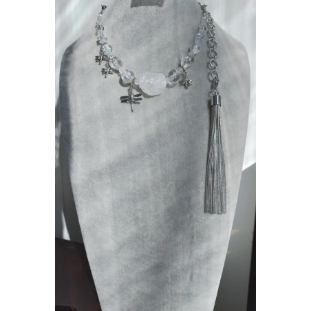 Колье, горный хрусталь, кристаллы Сваровски