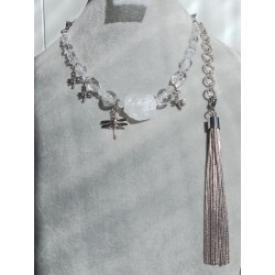 Колье, горный хрусталь, кристаллы Сваровски