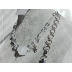 Колье, горный хрусталь, кристаллы Сваровски