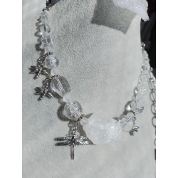 Колье, горный хрусталь, кристаллы Сваровски