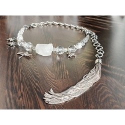 Колье, горный хрусталь, кристаллы Сваровски