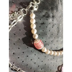 Колье - трансформер , жемчуг майорка, японский лэмпворк и канадский лэмпворк