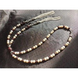 Колье - галстук, гранат, жемчуг