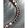 Колье (бусы по шее), гранат, жемчуг