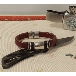 Мужской кожаный браслет размер 19,5 - 20